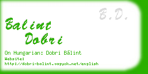 balint dobri business card